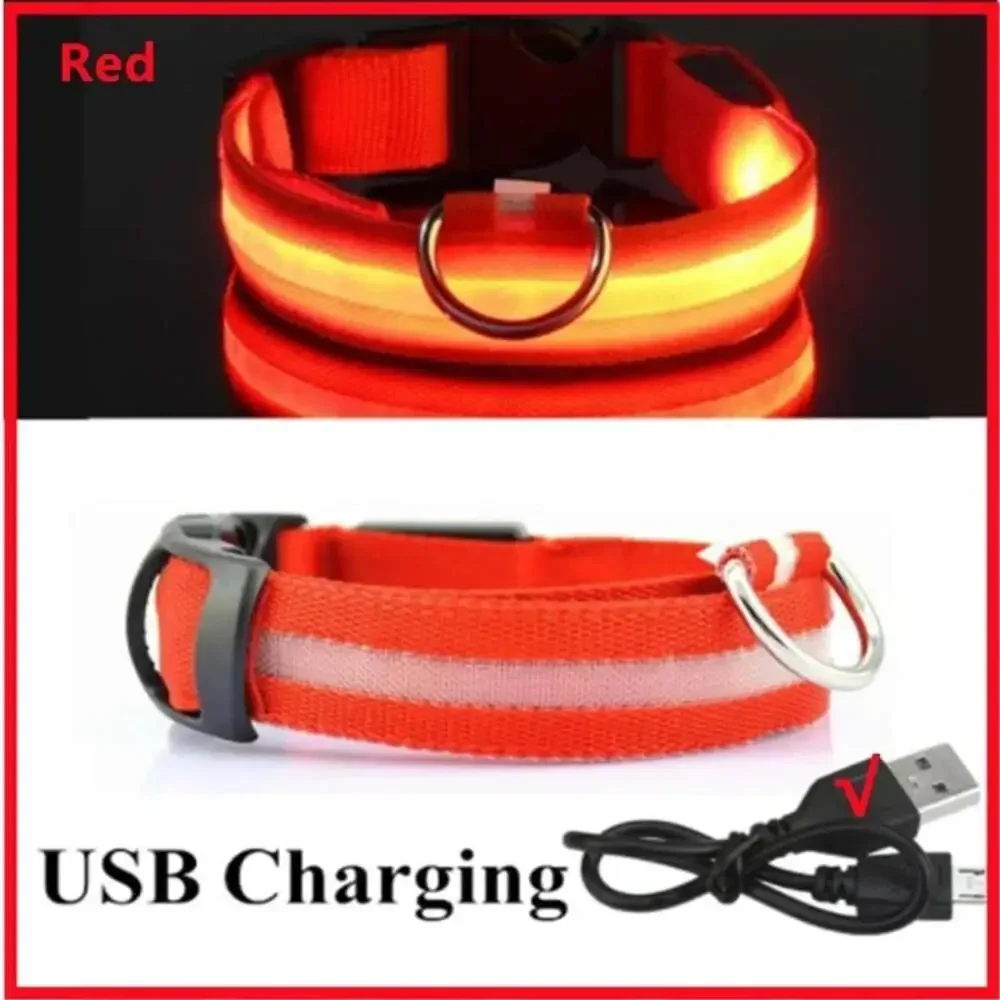 3 Modes Dog Luminous Charge Collar Led Usb Cat Dogs Collars Detachable Night Led